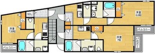 姫島駅 徒歩3分 3階の物件間取画像